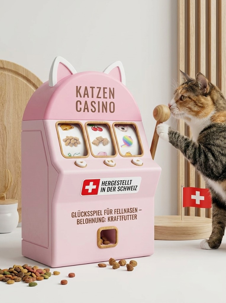 Handgemachter Katzen-Automat aus Schweizer Manufaktur
